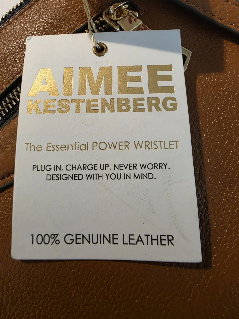 Aimee Kestenberg Cognac Leather Wristlet Clutch